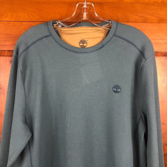 NEW -Timberland Cozy Thermal Long Sleeve Waffle Knit Muscle Henley Preppy Y2K - Picture 12 of 13